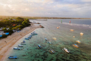 Sanur beach shot from above