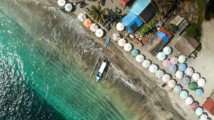 beach in bali arial view