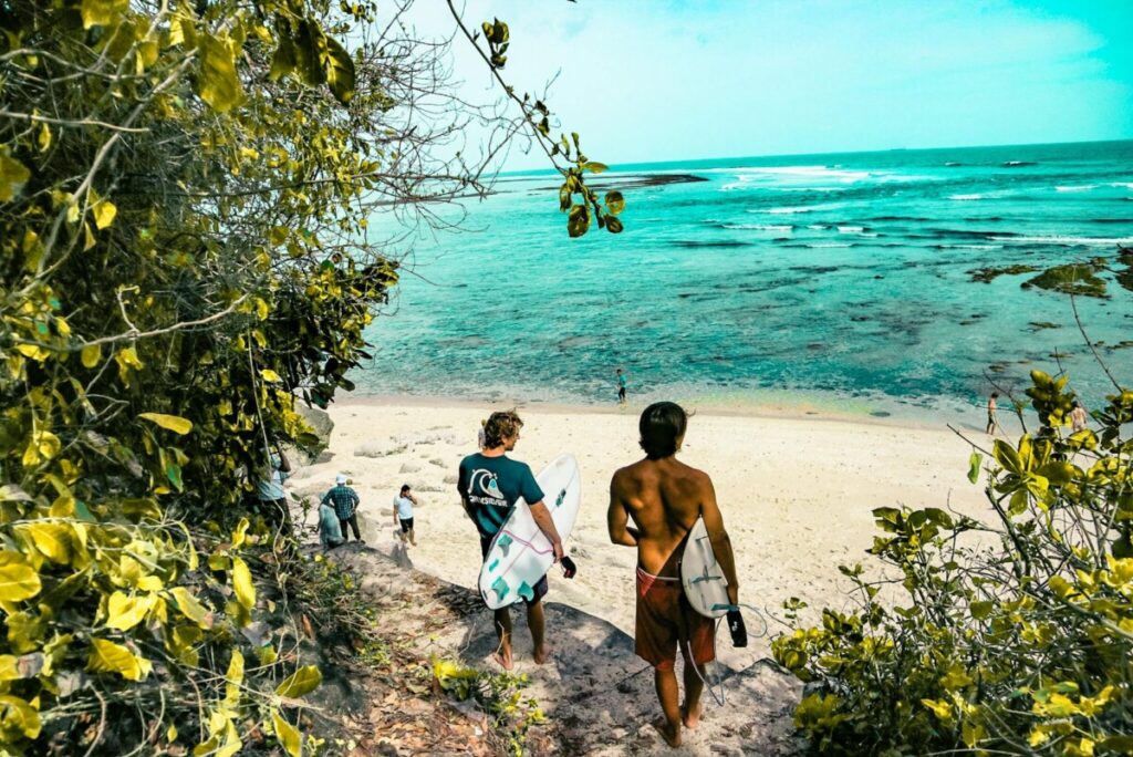 people surfing in bali